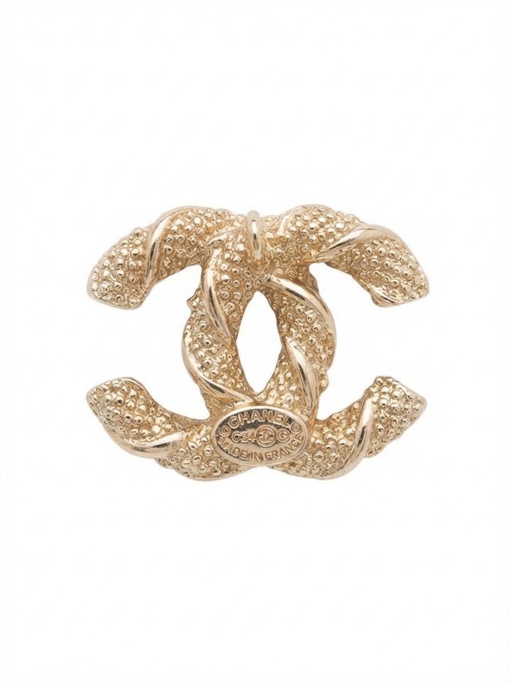Gold-Tone Crystal Interlocking Letter C Stud Earrings - Picture 4 of 4